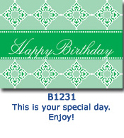 Green Diamonds Birthday Card